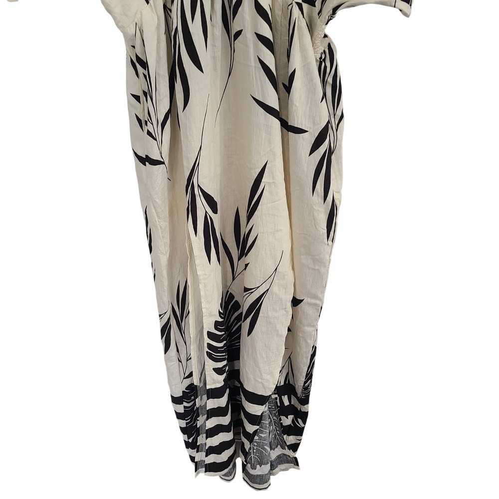 Cupshe Womens Cream Black Botanical Leaf Print V-Neck Maxi Dress Large New NWT - Picture 8 of 16